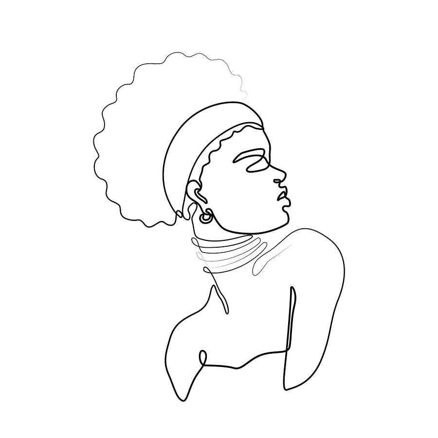 Woman Silhouette Line Art Digital Art by Anastasiia Dzhioeva - Fine Art ...