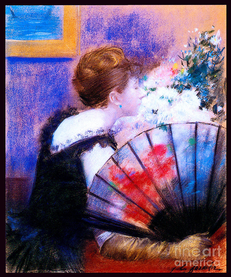 Woman Smelling Flowers 1883 Painting