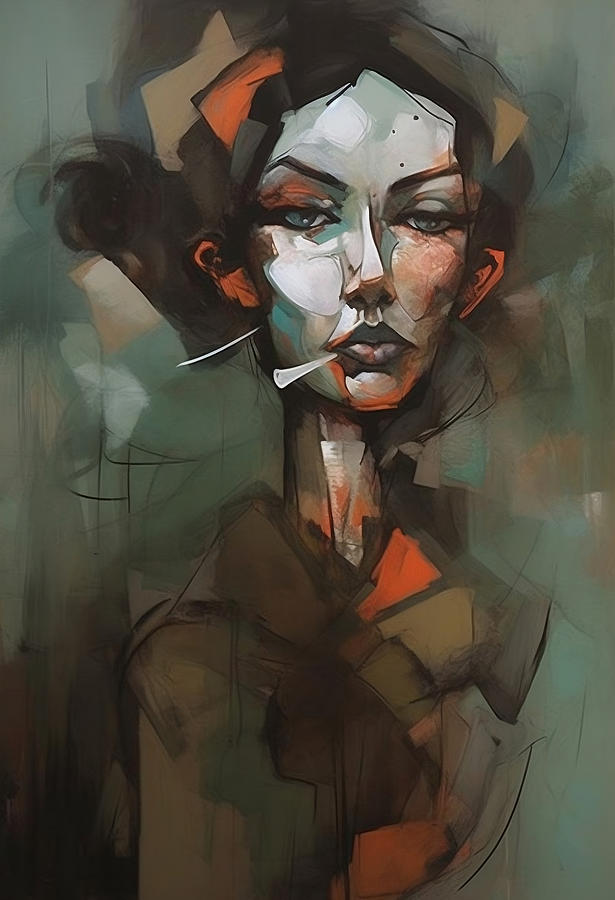 Woman Smoking Surreal Fumes Abstract Mysterious AI Generated Digital ...