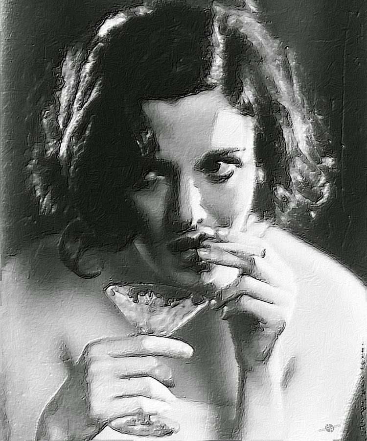Woman Smoking Painting by Tony Rubino