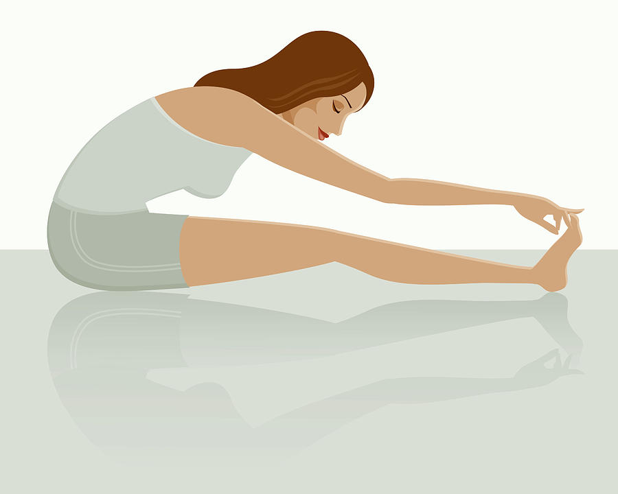 Woman Stretching Drawing by Bortonia