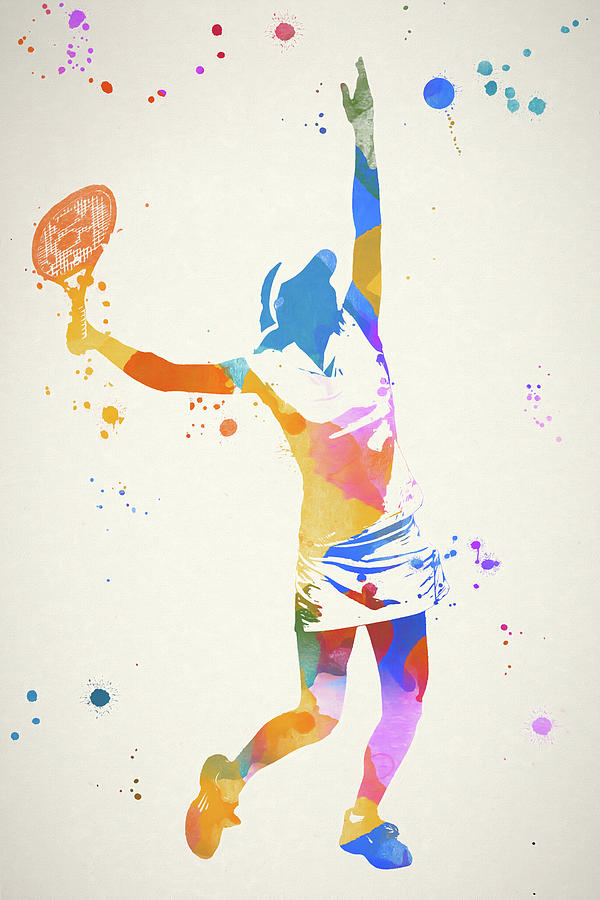 Woman Tennis Player Painting