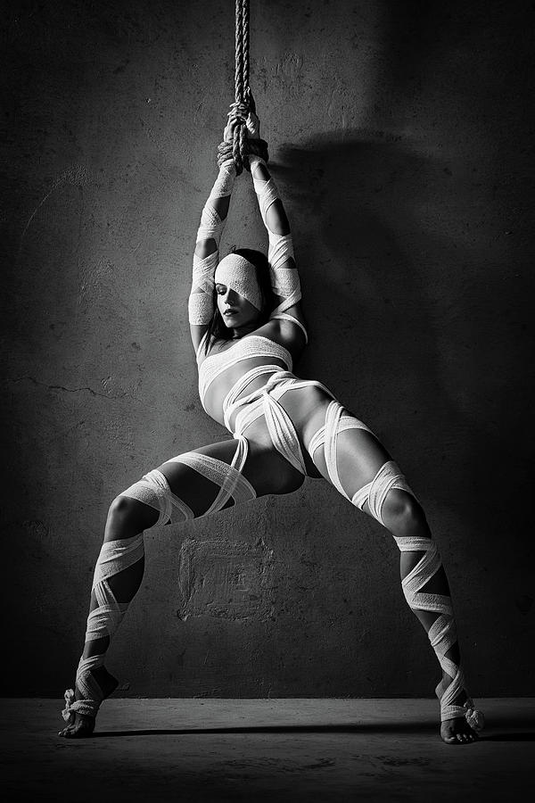 Woman tied up in bandages Photograph by Johan Swanepoel - Pixels
