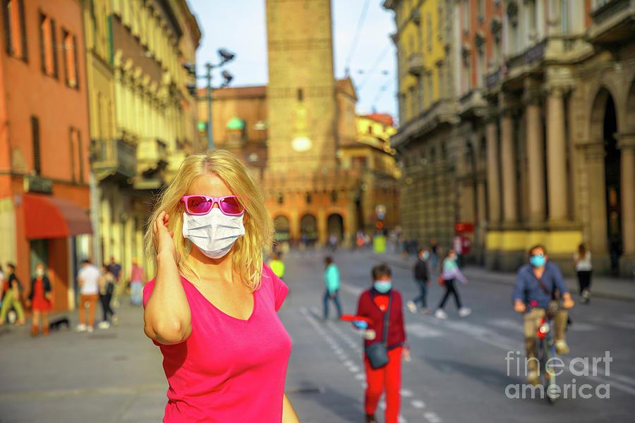 woman tourist in Italian outbreak Photograph by Benny Marty