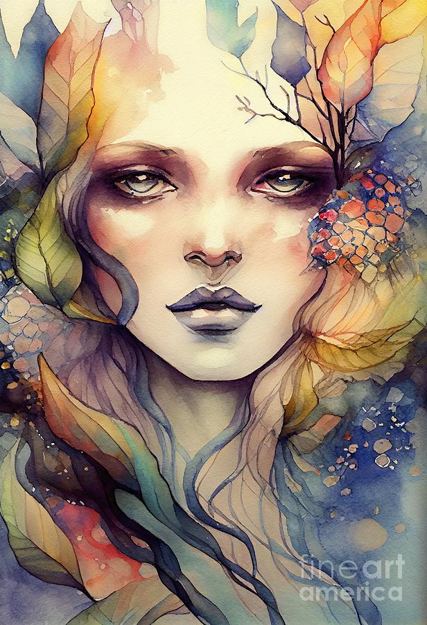 Watercolor Woman Painting - Woman VI by Mindy Sommers