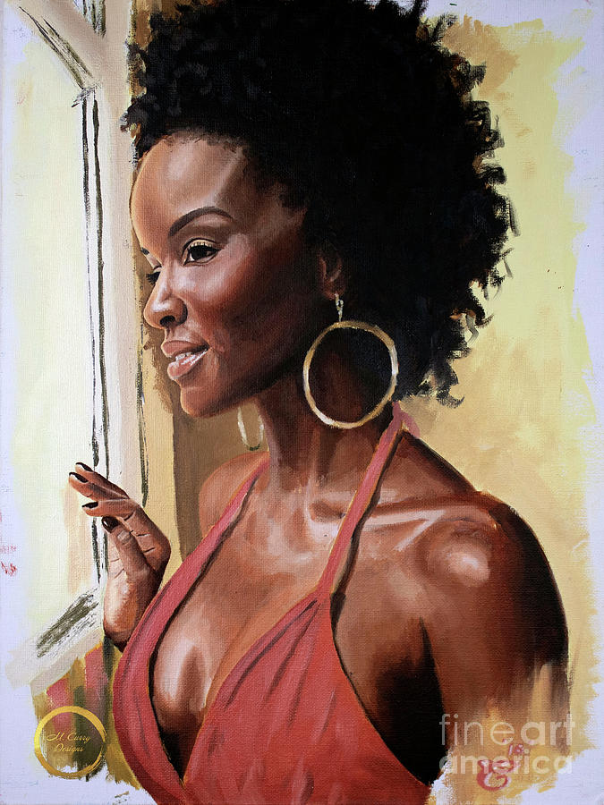 Woman Waiting Painting by Myron Curry