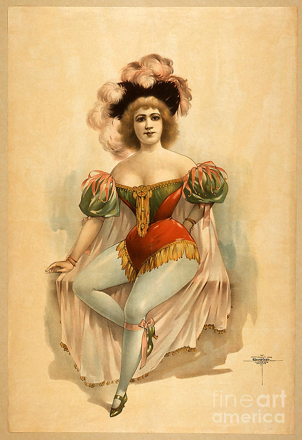 Woman Wearing Brief Costume Vintage Poster Photograph by Carlos Diaz