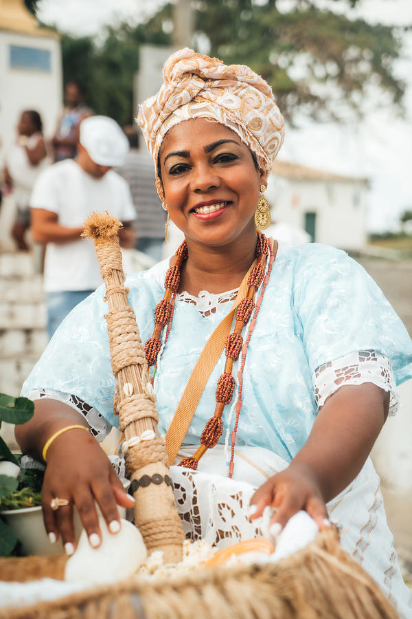 Woman wearing traditional clothes in Salvador, Bahia, Brazil Photograph by Nikada