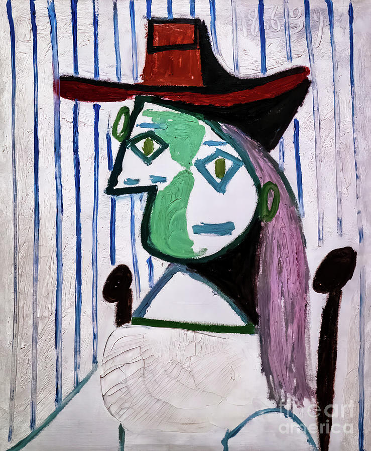 Woman with a Hat by Pablo Picasso 1939 Painting by Pablo Picasso