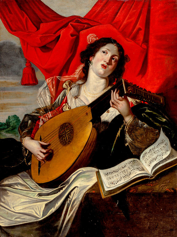 Woman with a Lute Painting by After Abraham Janssens - Fine Art America