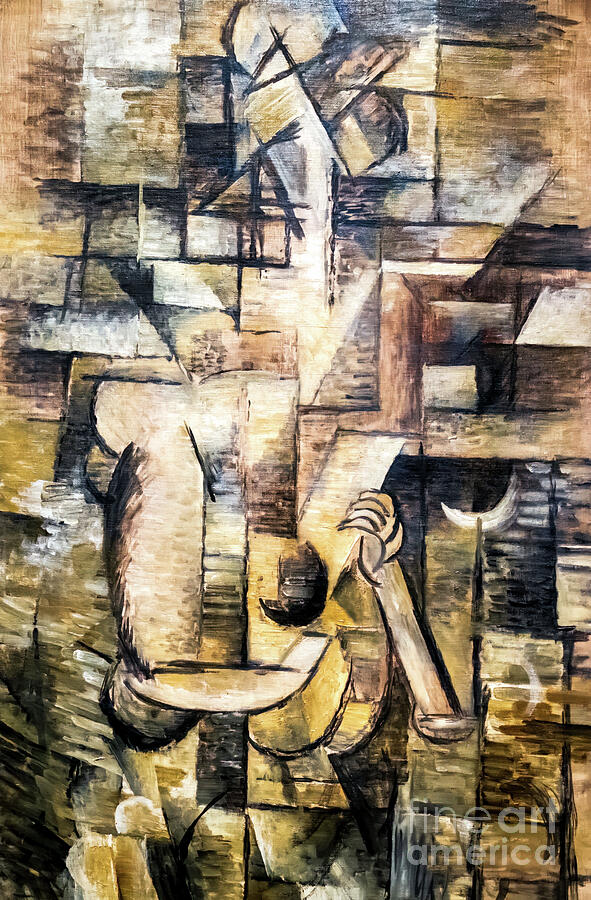 Woman with a Mandolin by Georges Braque 1910 Painting by Georges Braque