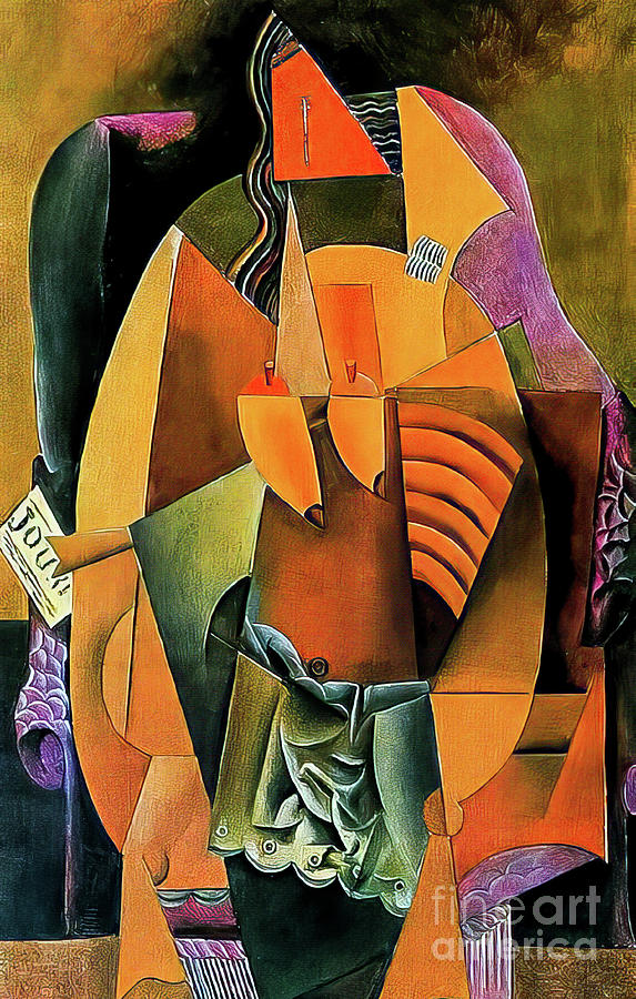 Woman With A Shirt Sitting In A Chair By Pablo Picasso 1913 Painting By   Woman With A Shirt Sitting In A Chair By Pablo Picasso 1913 M G Whittingham 