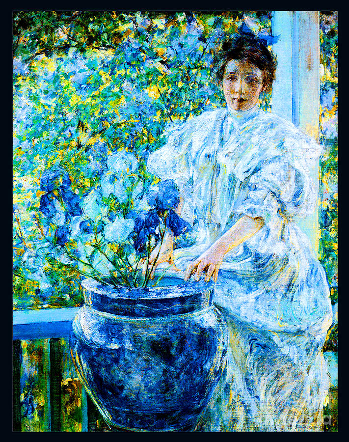Woman With A Vase Of Irises 1906 Painting