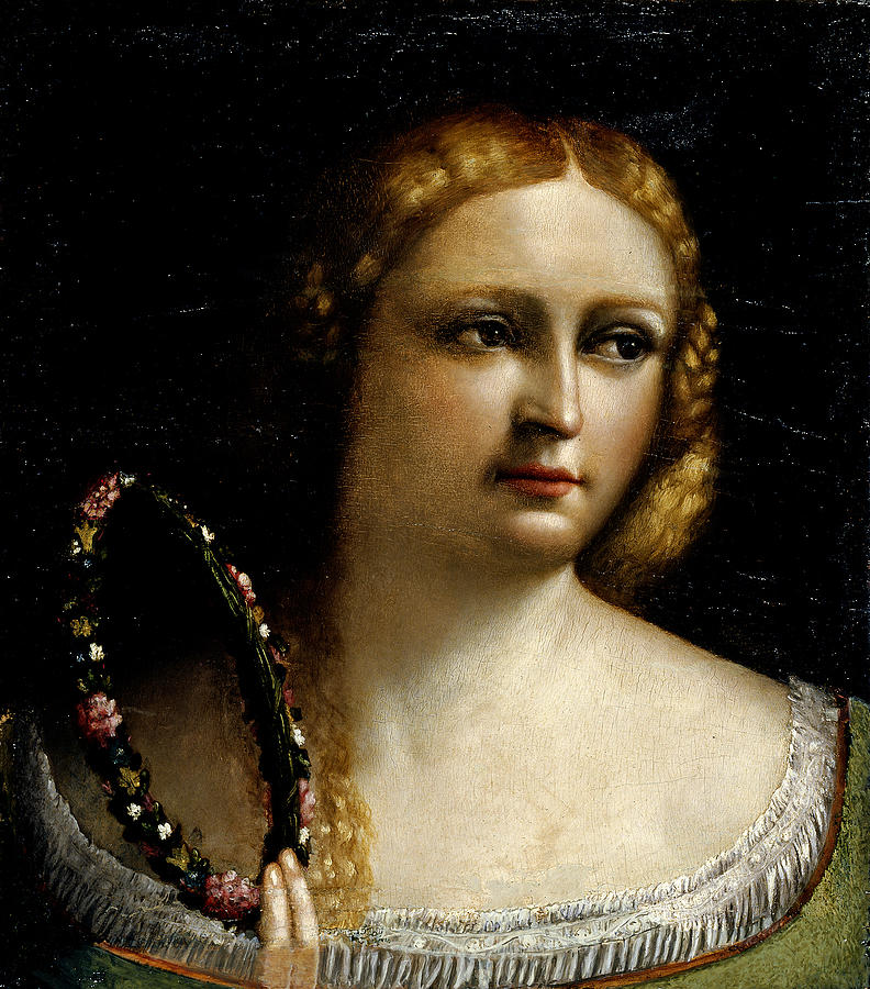 Woman With A Wreath Crown Painting