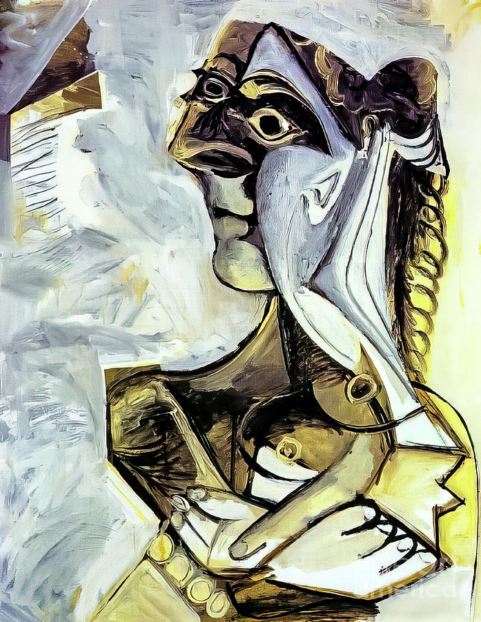Woman With Braid by Pablo Picasso 1971 Painting by Pablo Picasso