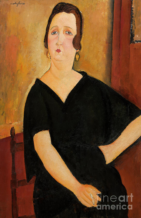 Woman with Cigarette, 1918 Painting by Amedeo Modigliani