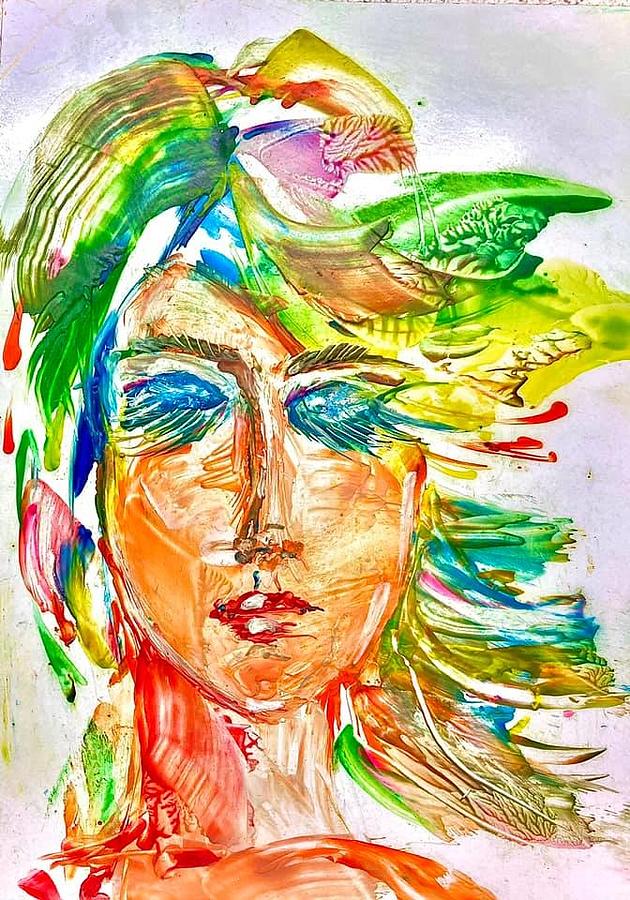 Woman with closed eyes Painting by Oksana Steffan - Fine Art America