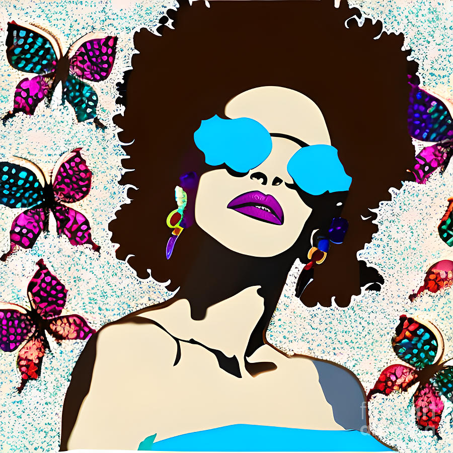 Woman With Colorful Butterflies Digital Art By Ramona Bruner Fine Art America 