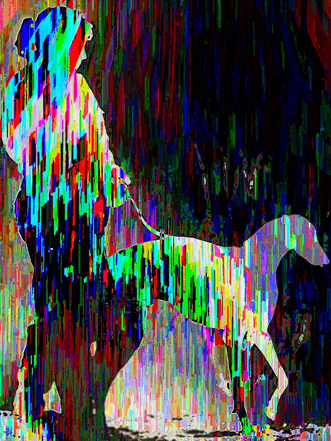 Woman with Dog Digital Art by Cliff Wilson