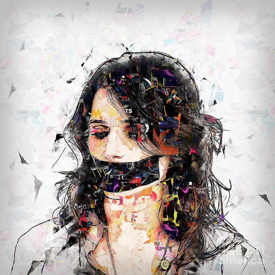 Gagged Digital Art - Woman With Duct Taped Mouth L3 by Humorous Quotes