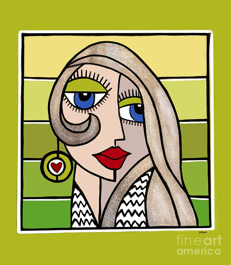 Woman with Earring 1 Digital Art by Diana Rajala