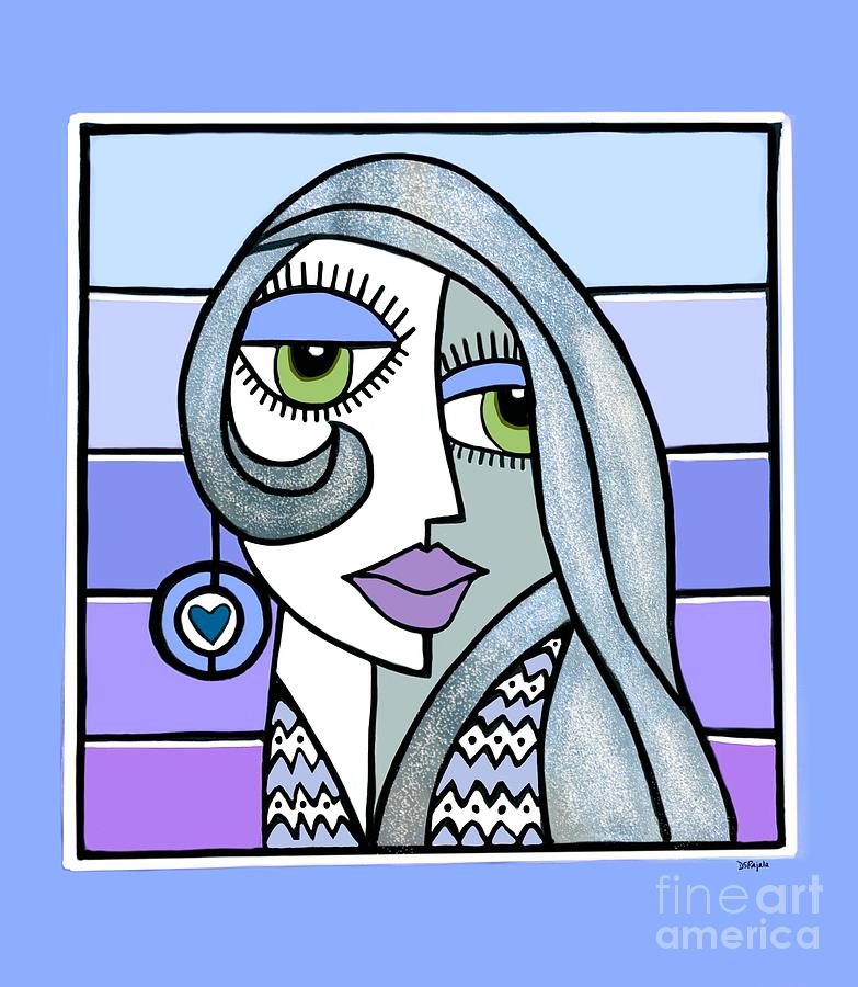 Woman with Earring 2 Digital Art by Diana Rajala