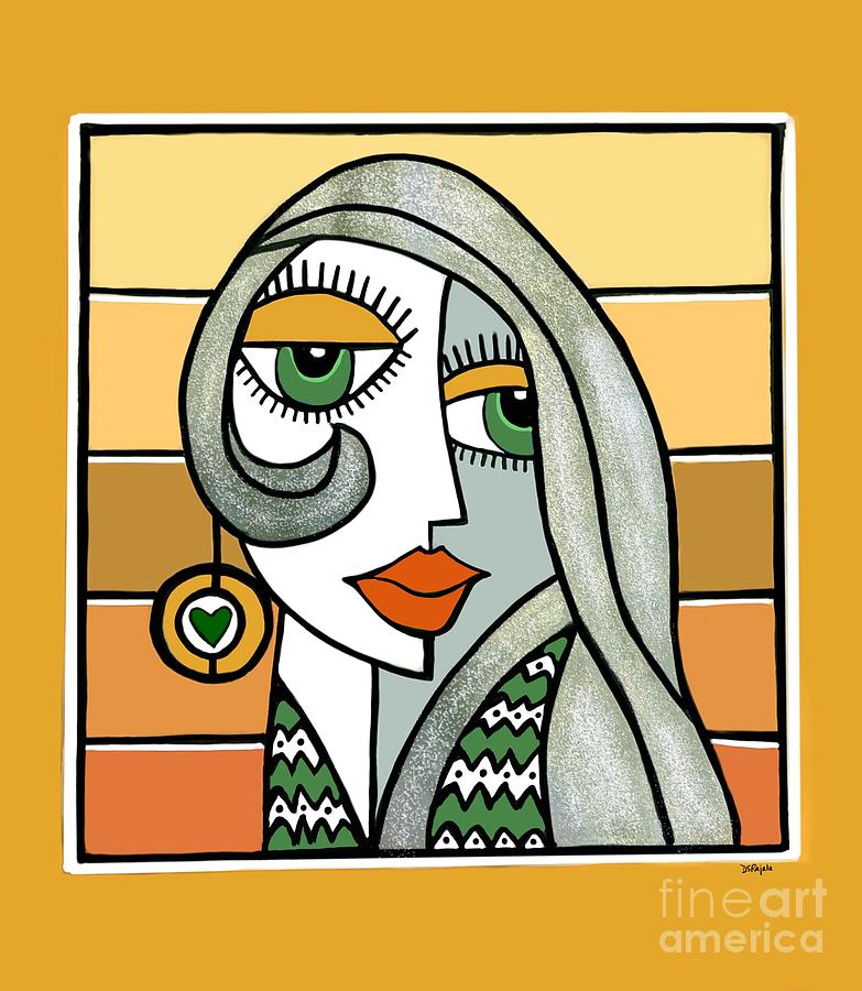 Woman with Earring 3 Digital Art by Diana Rajala