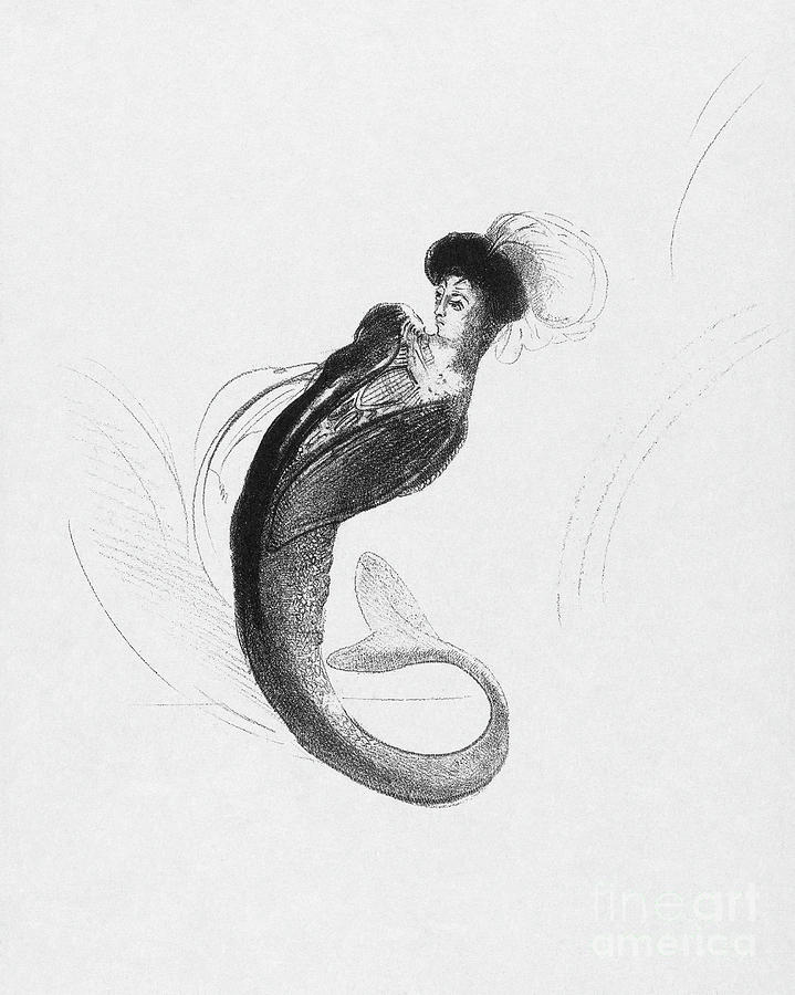 Woman With Fish Tail Photograph by Odilon Redon