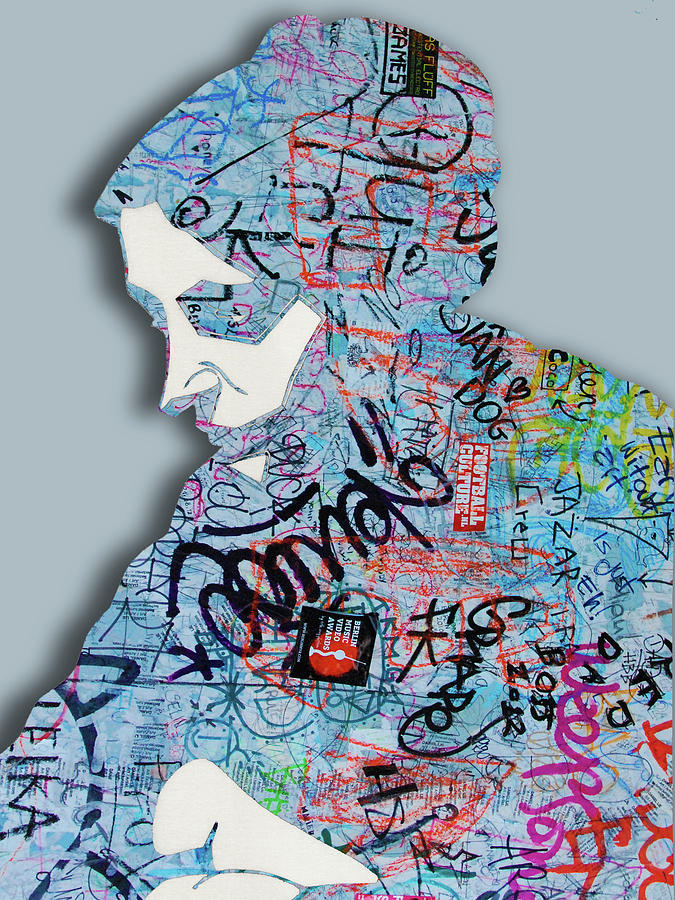 Woman With Graffiti Treatment Painting by Tony Rubino