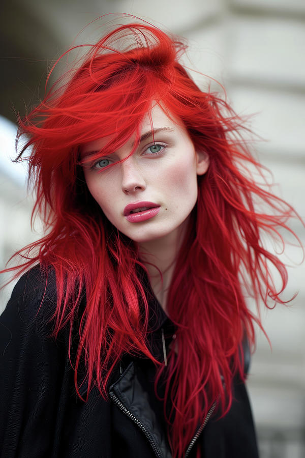 Woman with Red Hair 01 Digital Art by Matthias Hauser