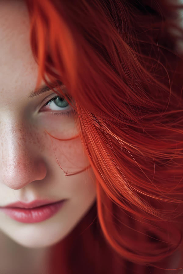 Woman with Red Hair 03 Digital Art by Matthias Hauser