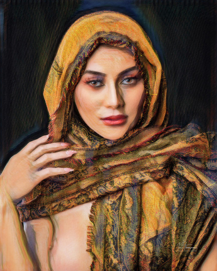 Portrait Photograph - Woman With Shawl by Jim Thompson