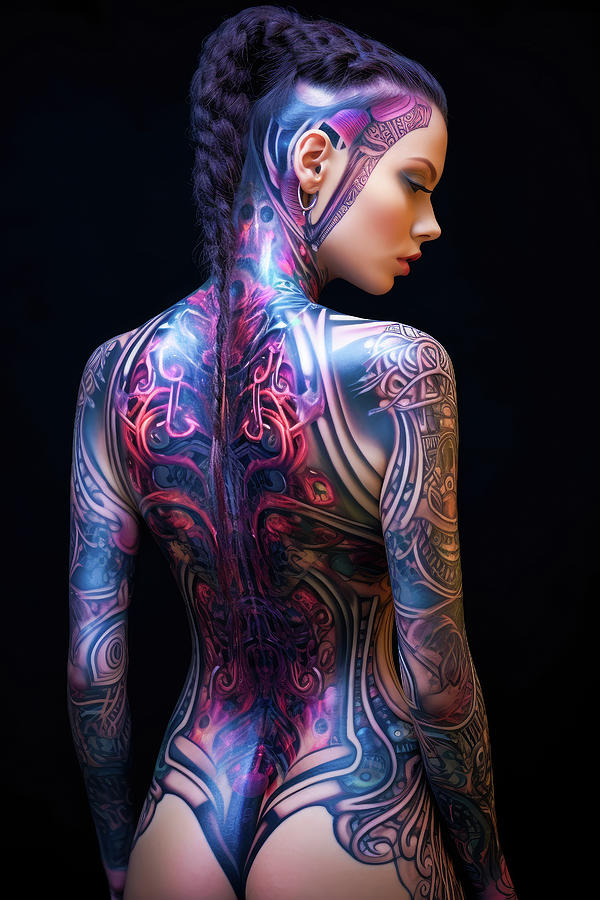 Woman with Tattoos 01 Digital Art by Matthias Hauser