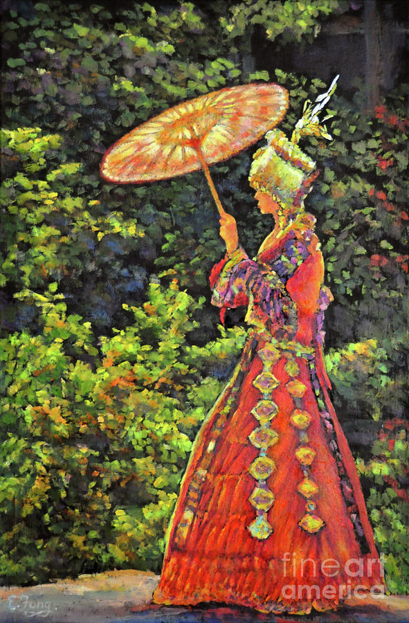 Woman with Umbrella Painting by Eileen  Fong