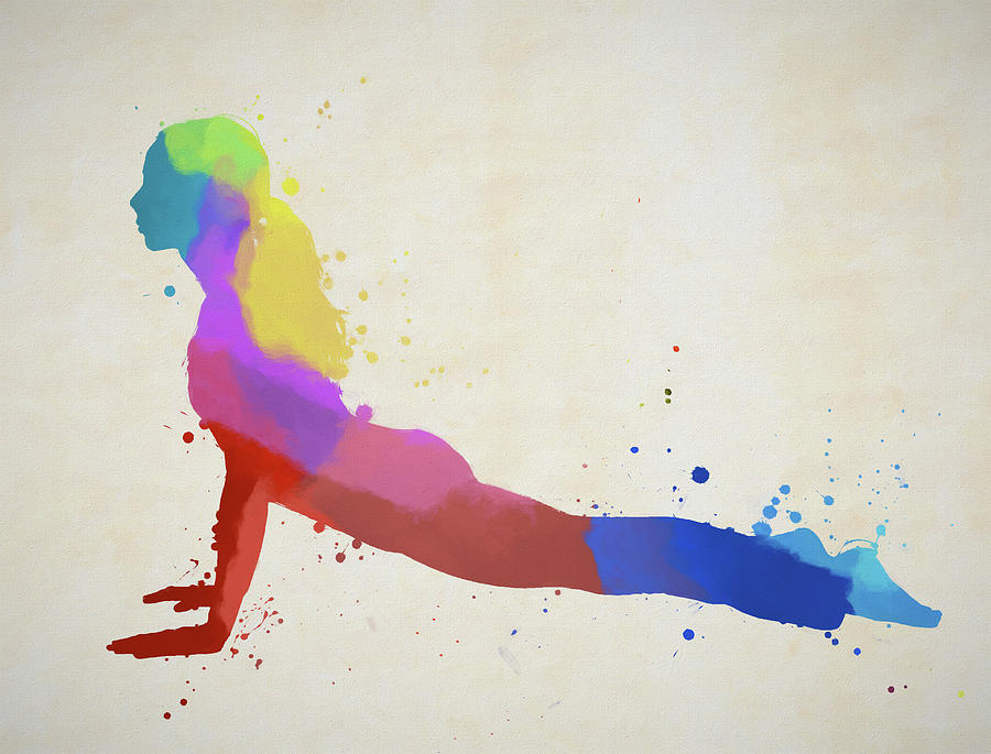 Woman Yoga Stretch Painting by Dan Sproul