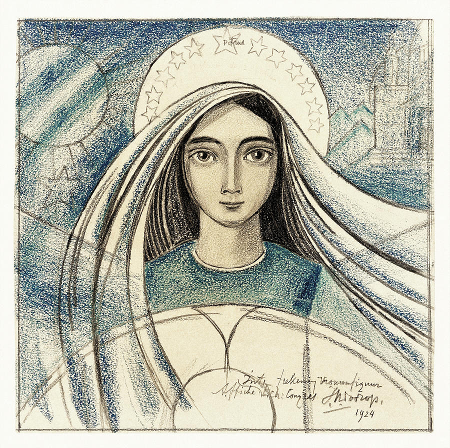 Fairy Painting - womans head for the International Eucharistic Congress held - Digital Remastered Edition by Jan Toorop
