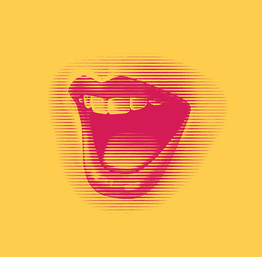 Womans mouth laughing and smiling Drawing by GeorgePeters