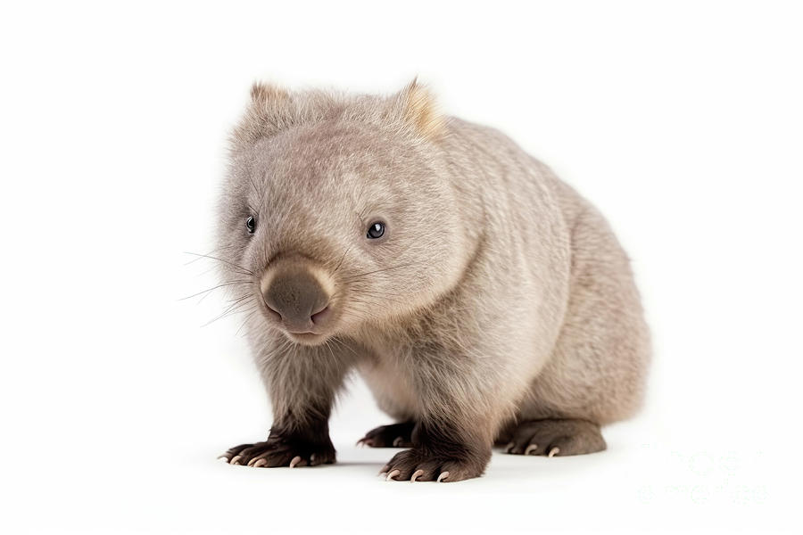 Wombat Joey Isolated On White Background Digital Art by Benny Marty