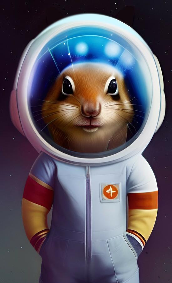 Wombo Chipmunk astronaut 2 Digital Art by John Wills