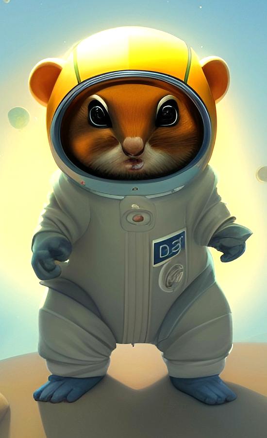 Wombo Chipmunk astronaut 3 Digital Art by John Wills
