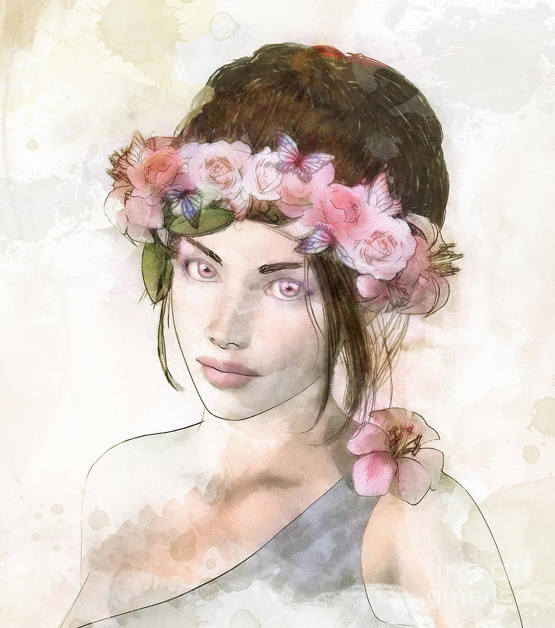 Women And Flowers Are Divine Creations Digital Art