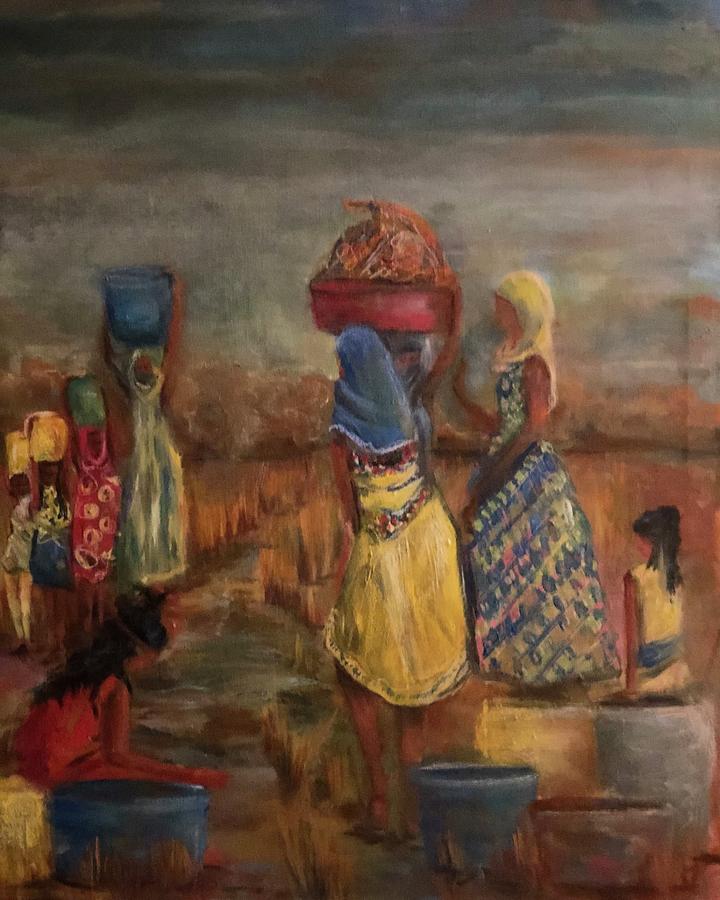 Women and Water Painting by Amyz Art