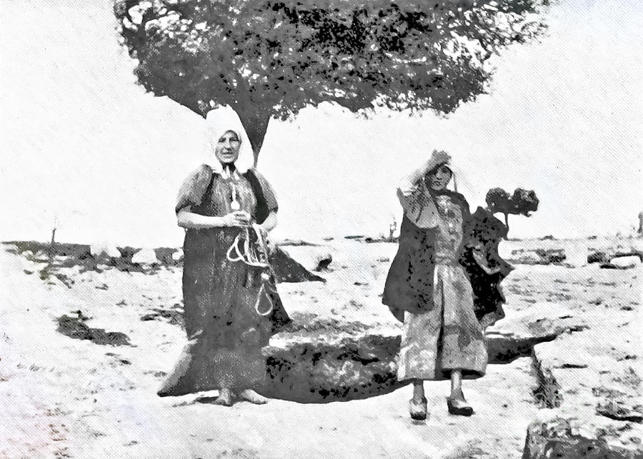 Women at David Well in 1895 Photograph by Munir Alawi