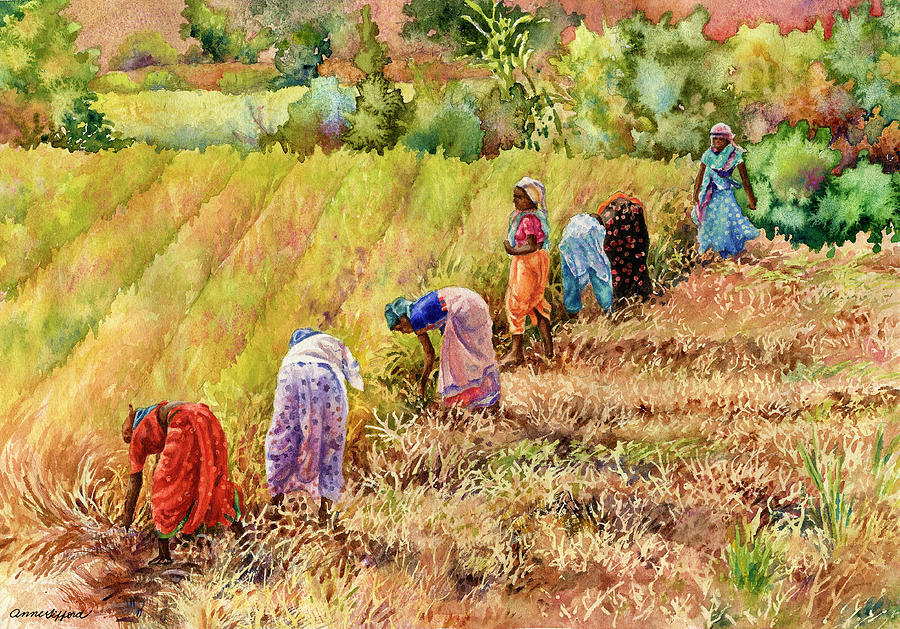 Women at Work Painting by Anne Gifford