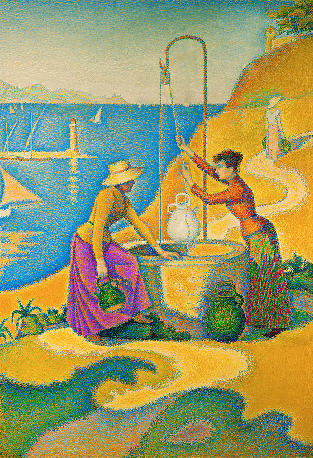 Paul Signac Painting - Women by the Well by Paul Signac by Mango Art