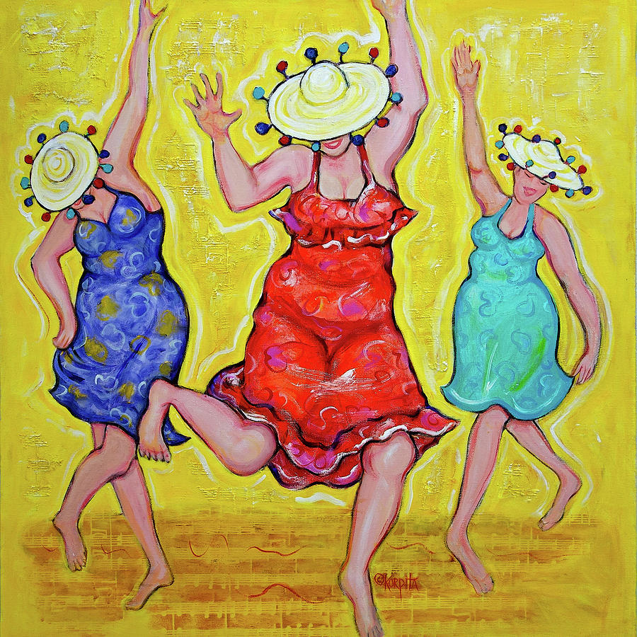 Women Dancing  Painting by Rebecca Korpita