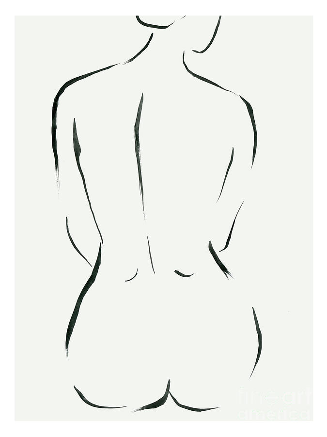 Women Nude Sketch Drawing by Tina Zhou