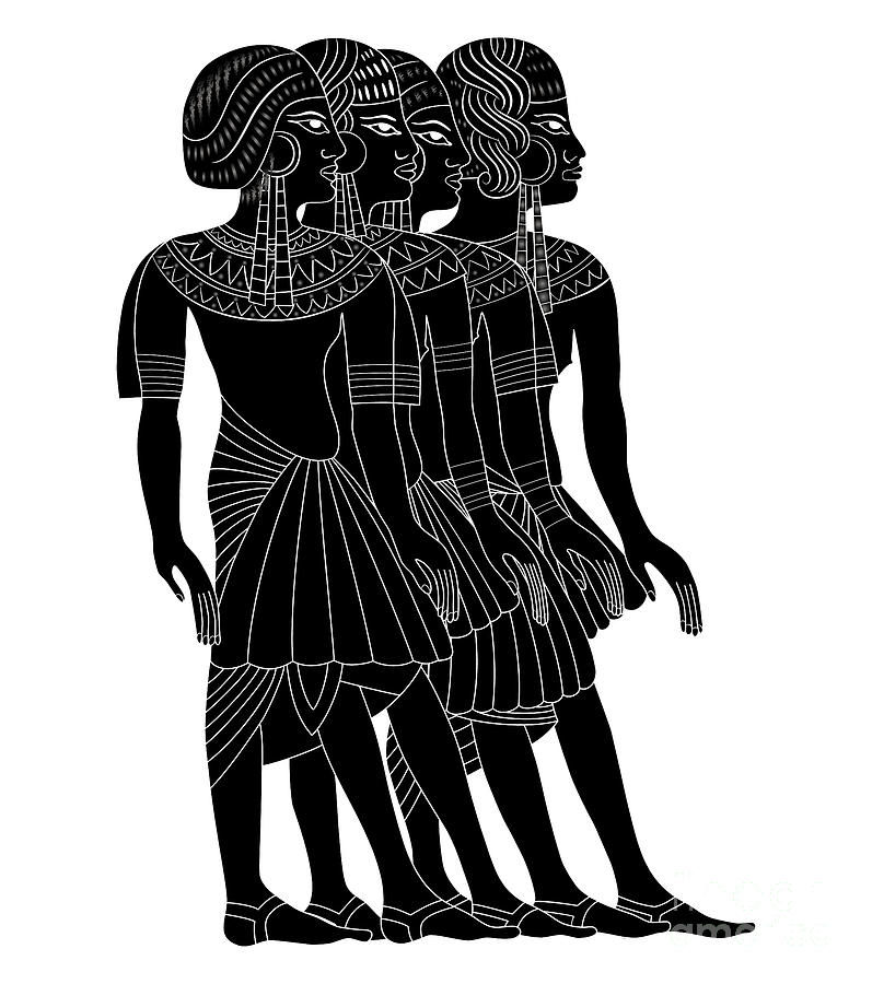 Egypt Drawing - Women of Ancient Egypt by Michal Boubin