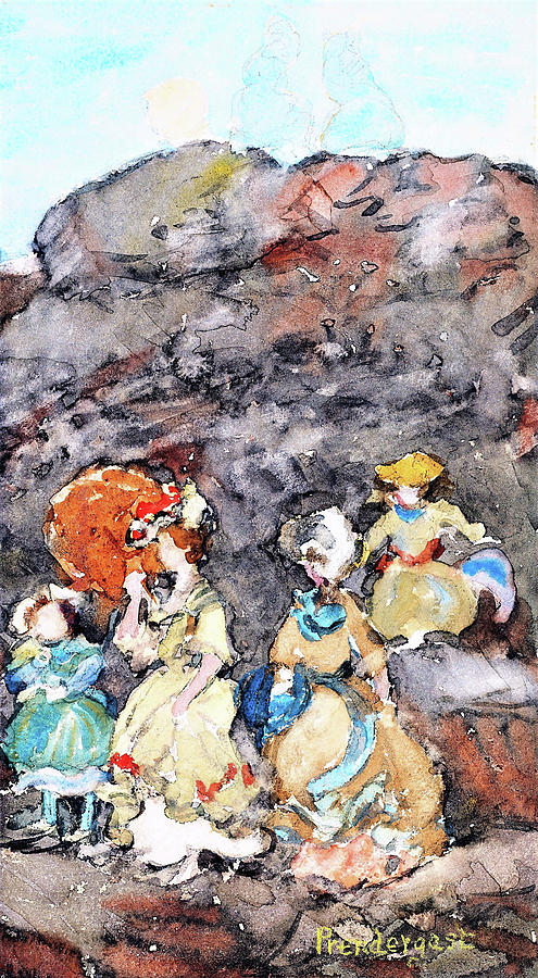 Women on the Rocks - Digital Remastered Edition Painting by Maurice Brazil Prendergast