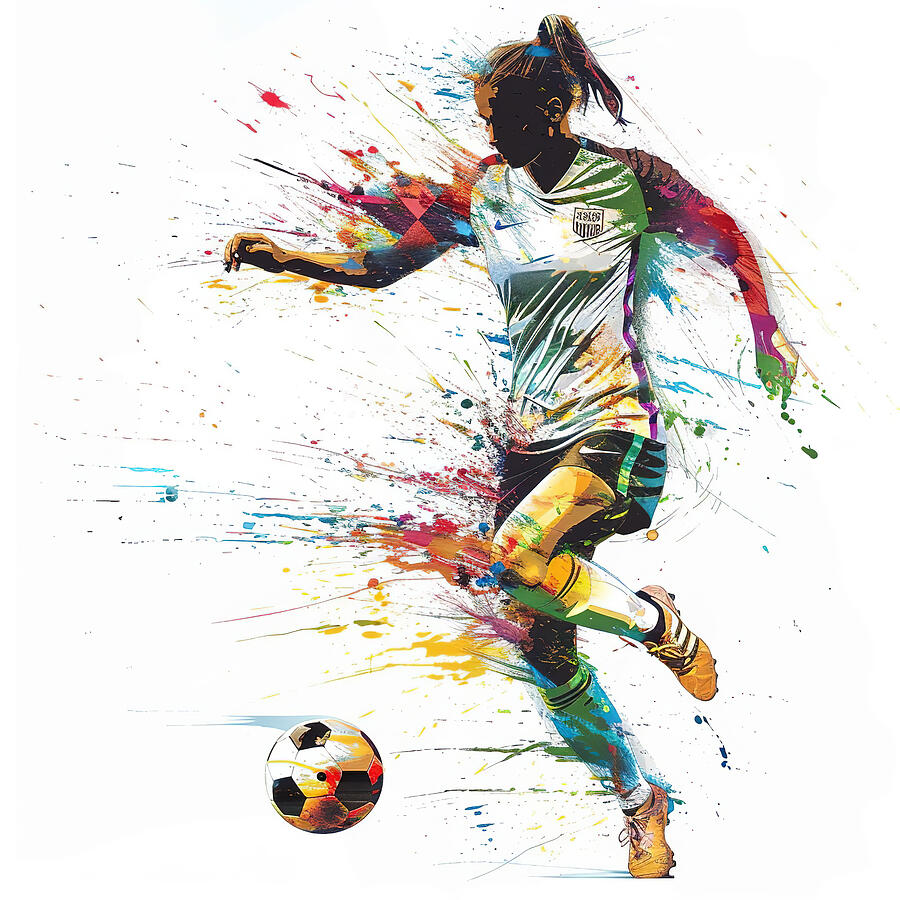 Women Soccer Player Digital Art